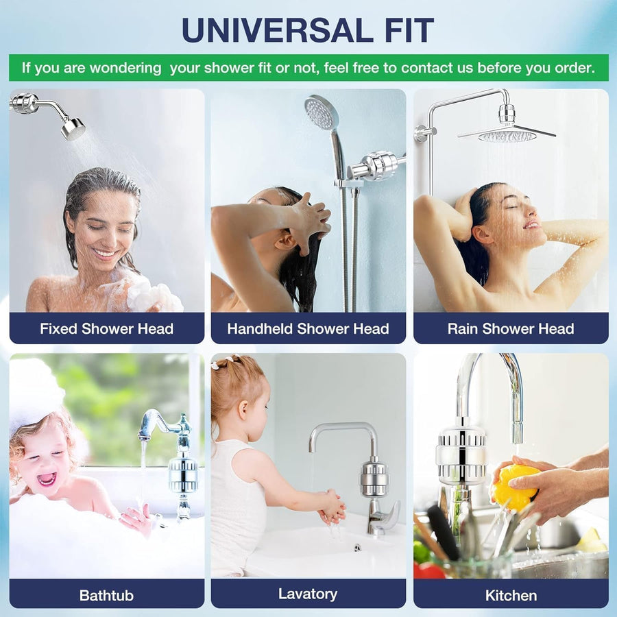 AquaSaaf Premium 20-Stage Universal Shower Filter & Water Softener